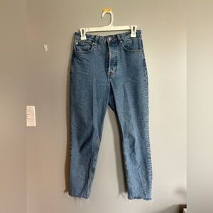 Divided brand Blue Jeans Size 6. Straight leg. Distressed. Mom Jeans style